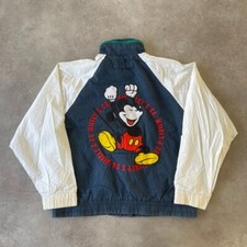 Mickey Mouse Sailing Jacket Mens Large Disney Full Zip Y2K Rain Coat, Navy