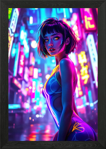 Cyberpunk neon city girl - cyberpunk,