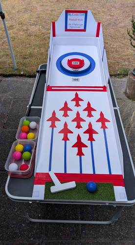Crazy golf putting game made