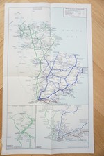 Jan 1960 Eastern Region British Rail Railway Map VGC