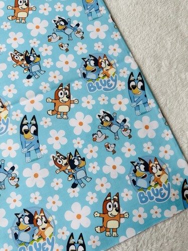 Bluey cotton fabric 90x100cm - bluey,