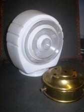 unusual art deco milk glass lamp shade industrial style 1940's and gallery