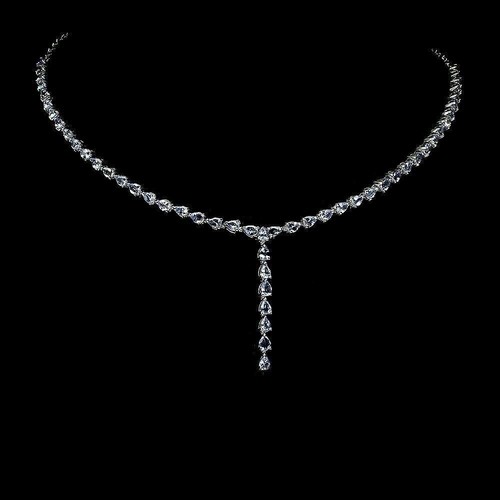 Silver necklace tanzanite - silver,