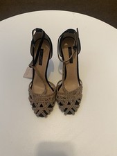 ZARA Woman Embelished Strappy Heels | Size Uk 6 | Prefall 2011 | Nude/Black