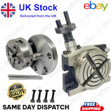 Rotary Table 4" 100mm Horizontal And Vertical With 65mm 4 Jaw Chuck & Backplate