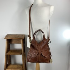 Fossil Dark Tan Crossbody Hobo