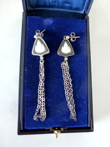 Wedgwood silver long - , earrings