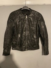 Superdry Premium Leather Biker Jacket Men’s Size Medium Black