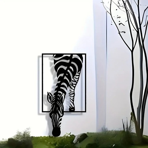 Metal zebra wall art - metal,