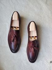 New SANTONI Mens Brown Leather