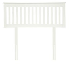 4ft6 Double headboard white wood wooden headboard, bedhead end. Slight 2nd