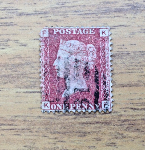 Penny red plate - qv, 1d
