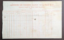 1900s Lancashire & Yorkshire Railway Goods & Mineral Traffic Sheet