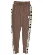 ADIDAS Womens Graphic Tracksuit Trousers UK 8 Small  Brown Colourblock LX09