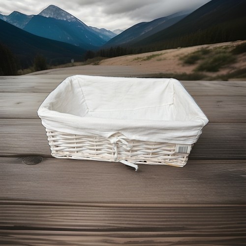 White wicker storage hamper - white,