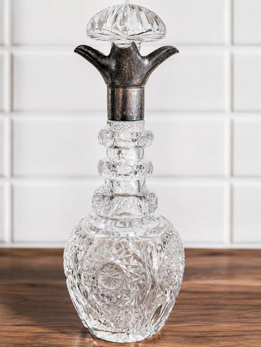 Crystal decanter with silver - decanter,