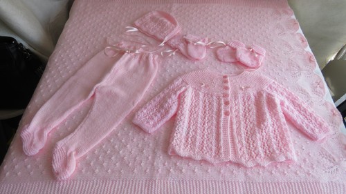 Hand knitted baby pink 5 - knitted,