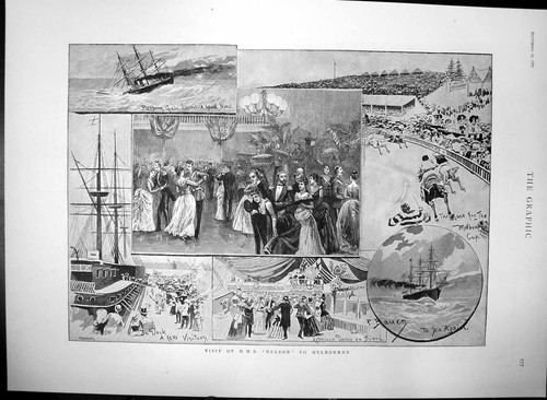 Original old antique print - old,