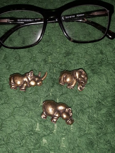 Solid brass elephant rhino - solid,
