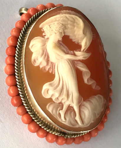 Antique coral cameo - antique,