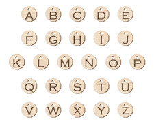 Personalised £1 Trolley Token Keyring – Wooden Coin with Initial A–Z & Clasp