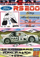 DECAL FORD RS200 STIG