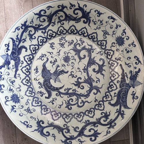 Large blue white - &, ceramic
