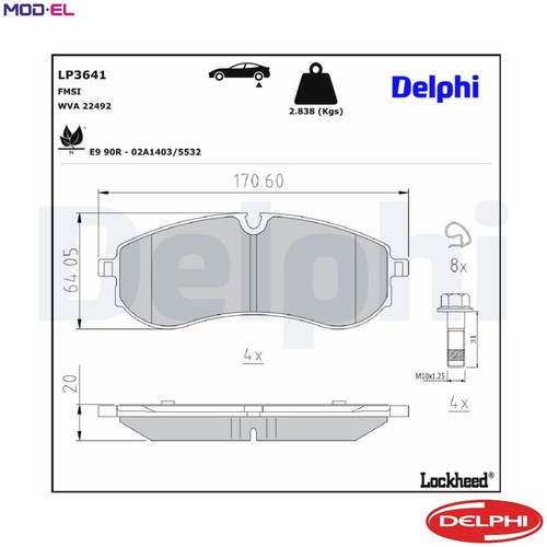 Brake pad set disc - brake,