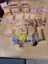 Wooden Dolls House Furniture With Dolls