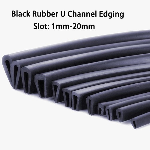 Black rubber channel edging - black,