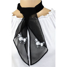 50s Black Chiffon Scarf with