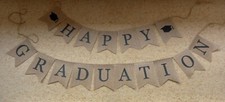 Happy Graduation Banner Hessian/Burlap