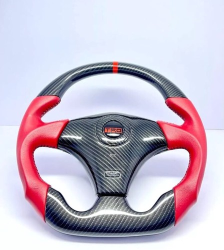 Trd red leather steering wheel - trd,