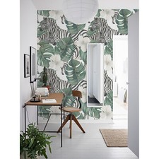 Zebra Removable | Tropical Bright Drawing | Repositionable wall mural