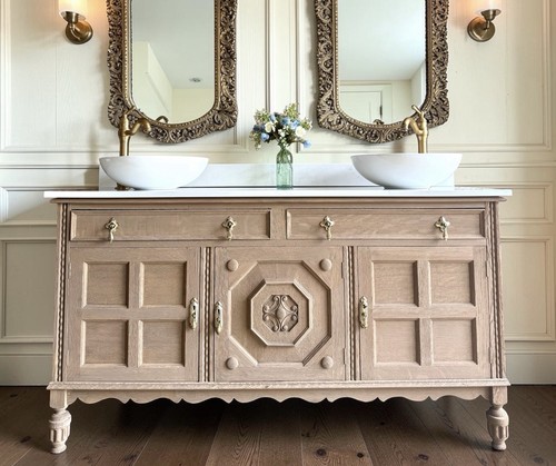 Heritage double oak vanity - double,