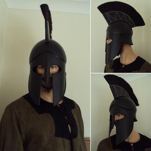 Greek corinthian black helmet - greek,