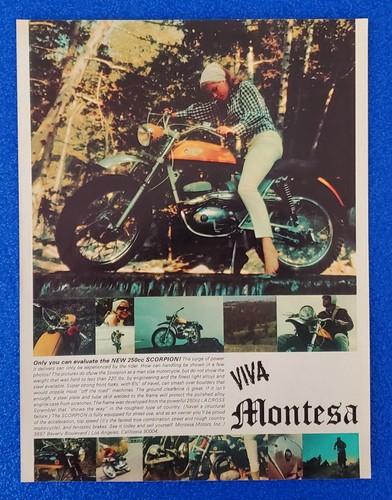 1971 montesa motorcycle print - motorcycle,