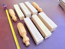 6no English boxwood chisel handle billets 153-180 x 37-40 X 37-40 quarter sawn