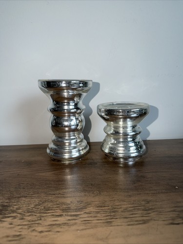 Set silver mercury glass - set,