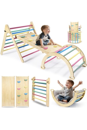 Climbing frame with mat - with,