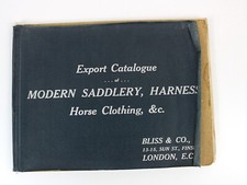 1910 Export catalogue Modern Saddlery Harness Horse Clothing Bliss & Co Riding