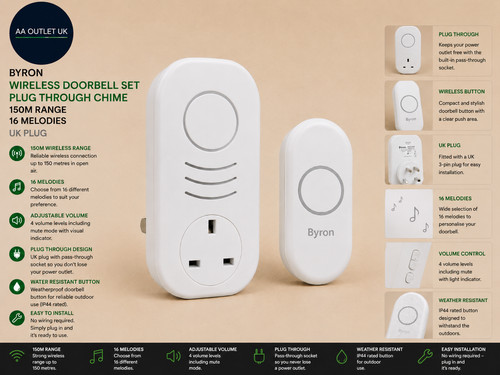 Byron wireless doorbell - wireless, set
