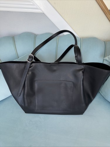 Slouchy black tote bag - black,
