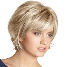 Wigs Blonde Bob Wavy Hair Wig