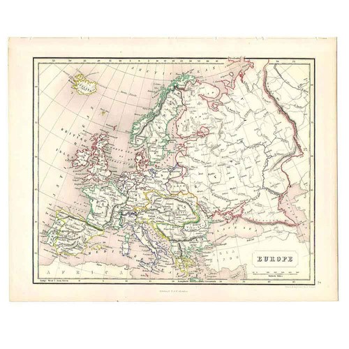 Antique coloured map - antique,