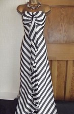 COAST ❤️ STUNNING MAXI SIZE 8 10 LONG FLOATY WHITE BLUE EVENING CRUISE DRESS