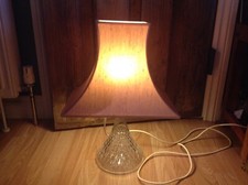 Table lamp, glass crystal cut style base 