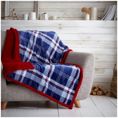 Luxury check sofa - bed, throw