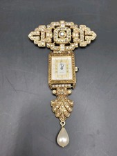 Kirks Folly Watch Brooch Gold