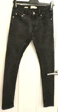 Mens Topman Spray on Skinny Black Jeans Size 28R